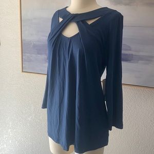 Soft Surroundings Navy Blue Top Size M